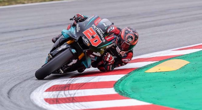 Quartararo na ogrevanjih pred Marquezom