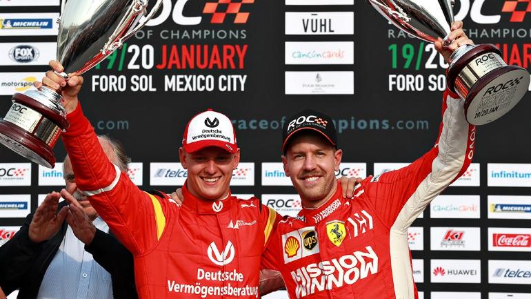 Mick Schumacher Sebastian Vettel na dirki prvakov 2019