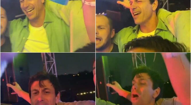 Video: Toto Wolf po končani dirki ujet na zabavi