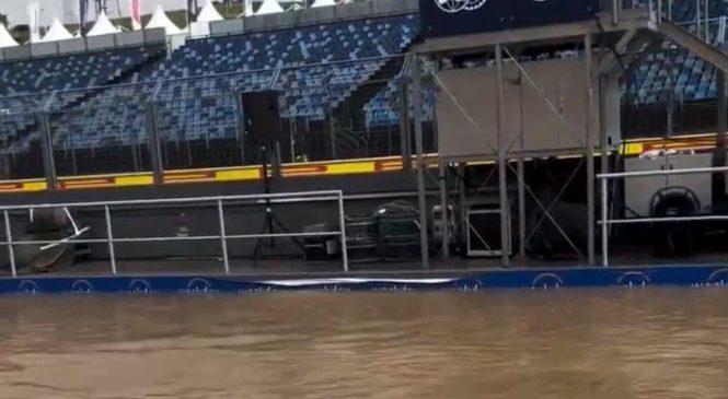 Steza na Hungaroringu pod vodo