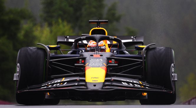 Verstappen z veliko prednostjo zmagal na deževnih kvalifikacijah v Spaju, toda pole position pripadel Leclercu